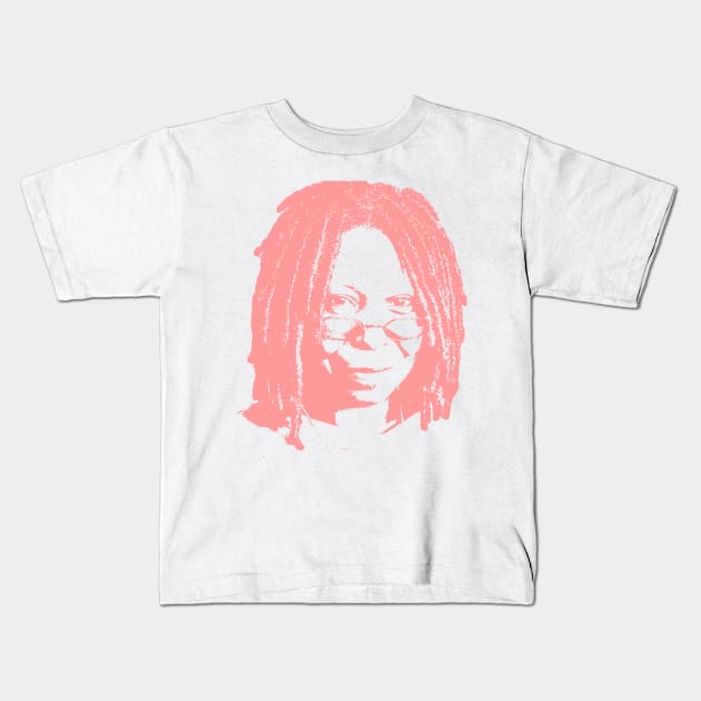 Whoopi Goldberg Portrait Kids T-Shirt by phatvo